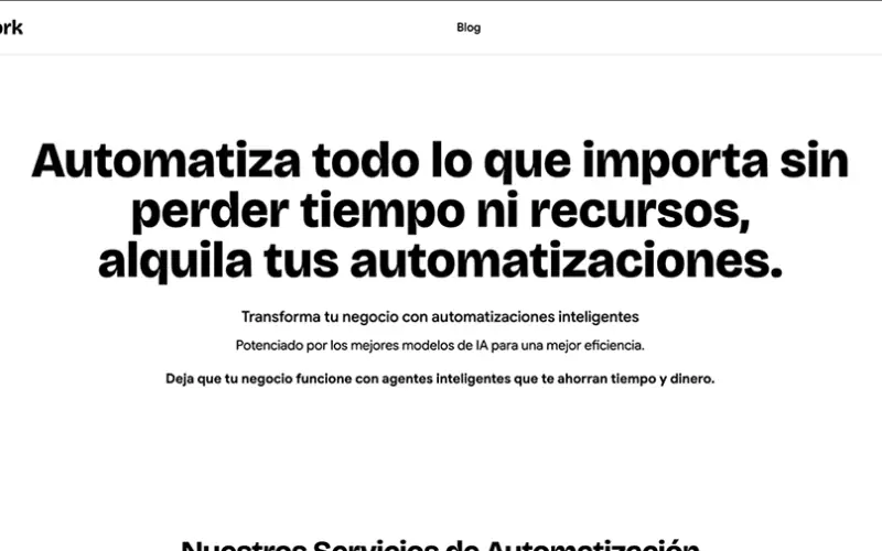 Landing page de servicios de automatización